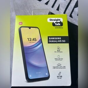 Straight Talk Samsung Galaxy A15, 64GB, 5G, Black - Prepaid Smartphone